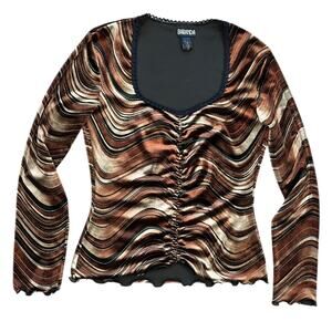 Y2k Baranda Velour Boho Blouse